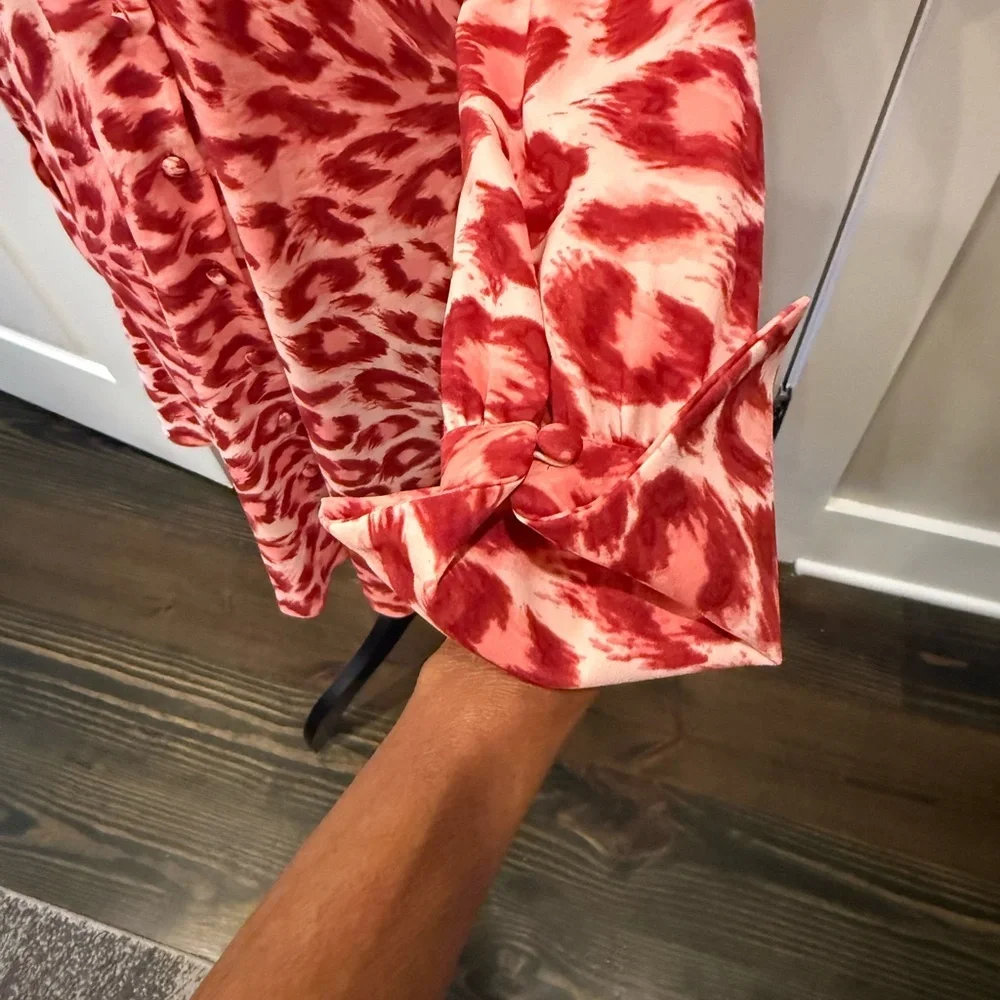 Kate Spade‎ Red and White Bishop Sleeve Dress